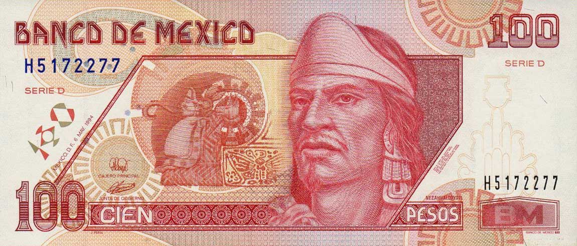 Front of Mexico p108a: 100 Pesos from 1994