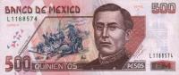 p110b from Mexico: 500 Pesos from 1996
