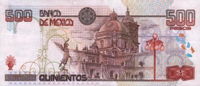 Back of Mexico p110c: 500 Pesos from 1998