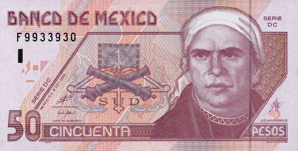 Front of Mexico p117a: 50 Pesos from 2000