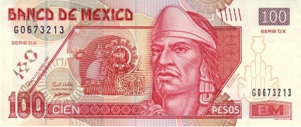 Front of Mexico p118l: 100 Pesos from 2008