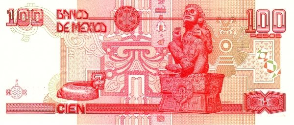 Back of Mexico p118m: 100 Pesos from 2008