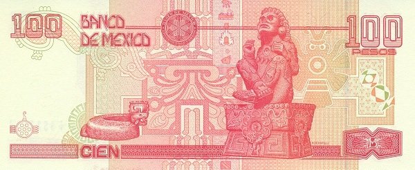 Back of Mexico p118n: 100 Pesos from 2008