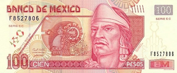 Front of Mexico p118n: 100 Pesos from 2008