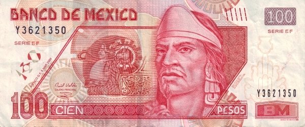 Front of Mexico p118o: 100 Pesos from 2008