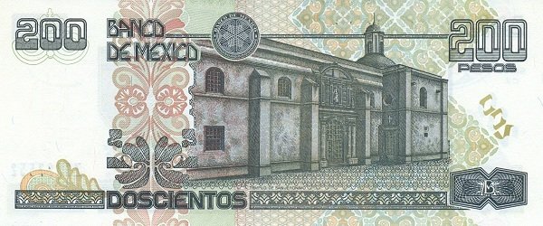 Back of Mexico p119b: 200 Pesos from 2002