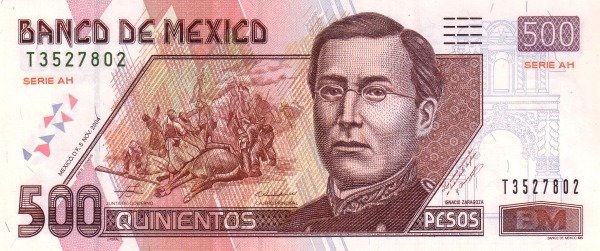 Front of Mexico p120c: 500 Pesos from 2006