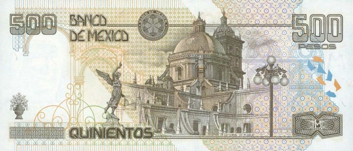 Back of Mexico p120s: 500 Pesos from 2000