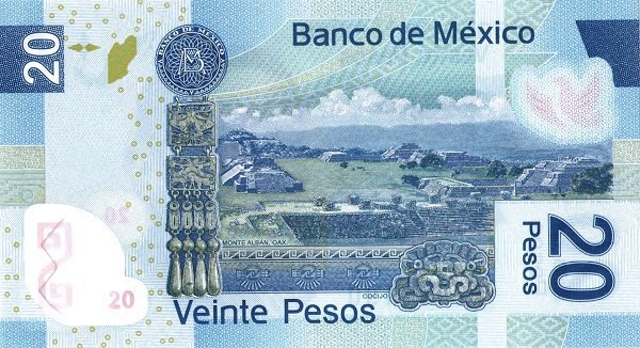 Back of Mexico p122aa: 20 Pesos from 2016