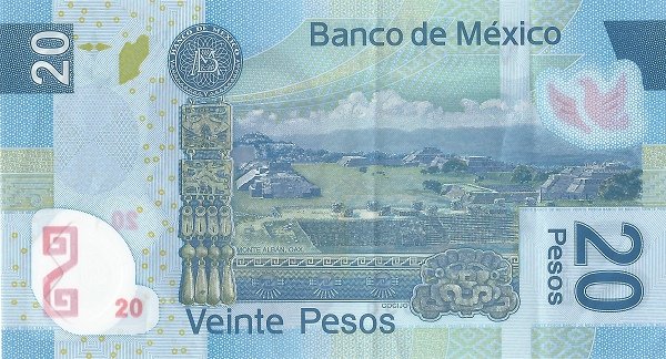 Back of Mexico p122ac: 20 Pesos from 2016