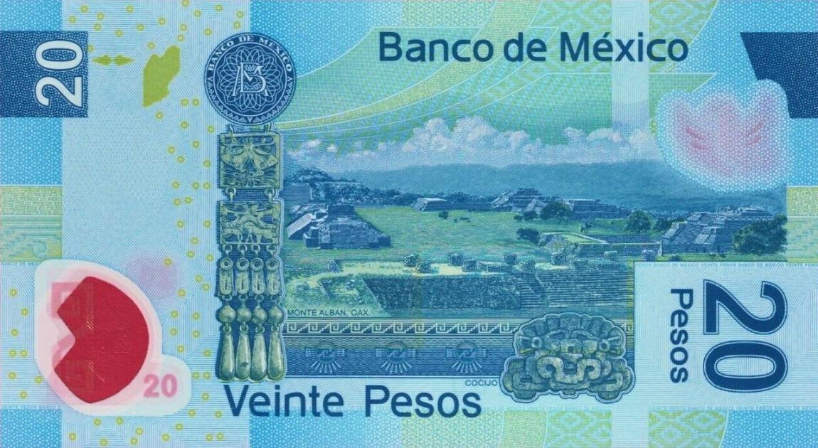 Back of Mexico p122ad: 20 Pesos from 2017