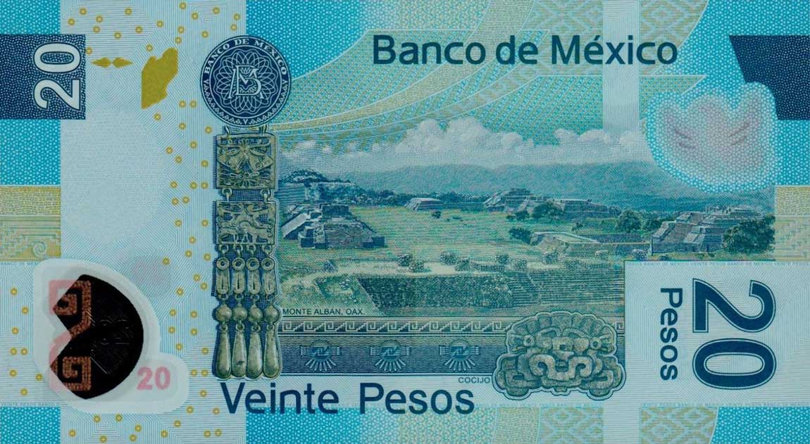 Back of Mexico p122c: 20 Pesos from 2006