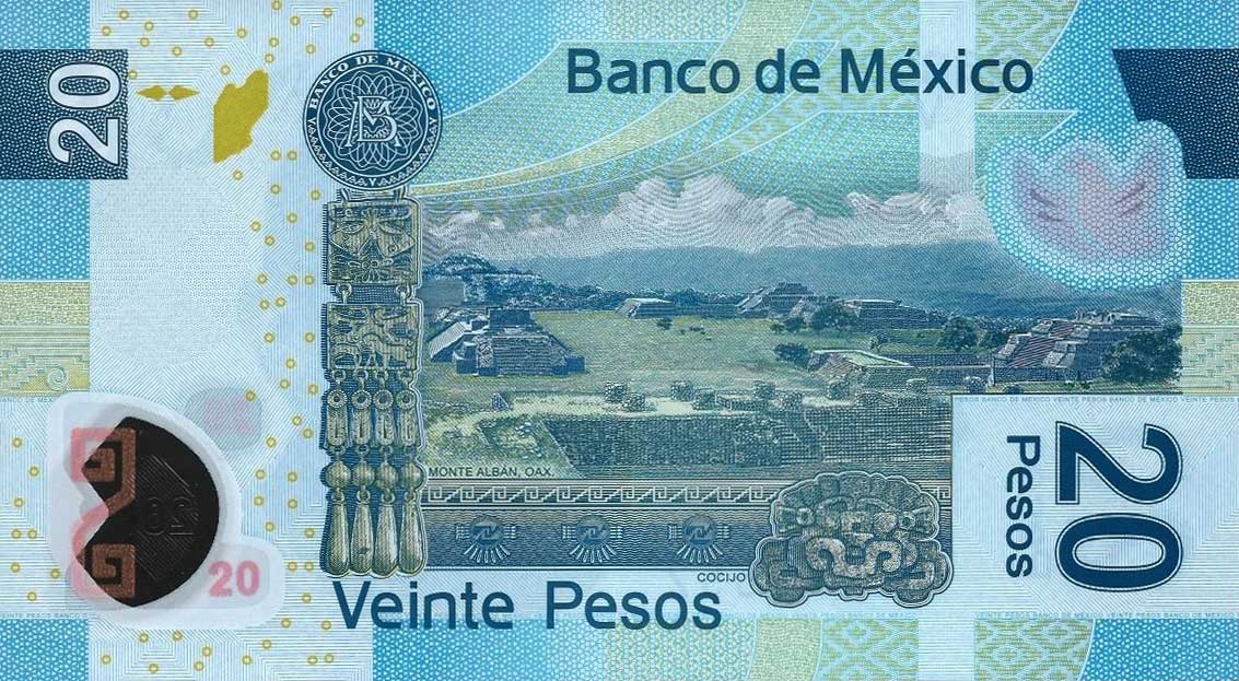 Back of Mexico p122d: 20 Pesos from 2007