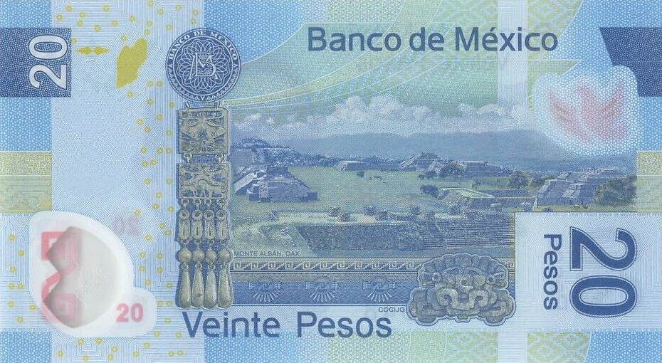 Back of Mexico p122w: 20 Pesos from 2013