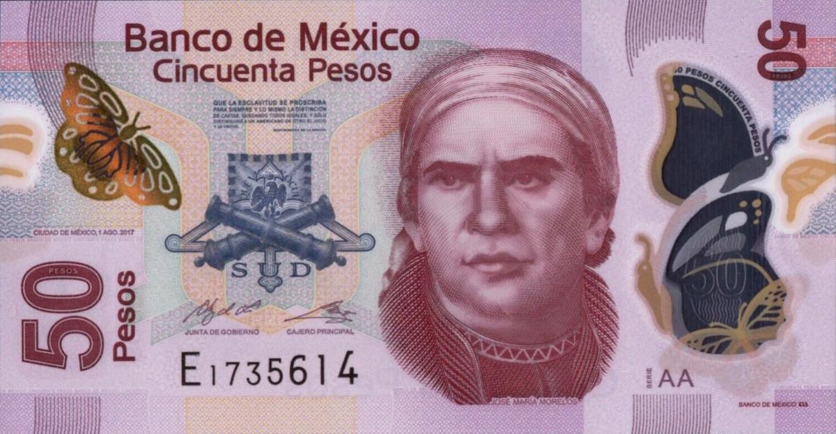 Front of Mexico p123Aa: 50 Pesos from 2012