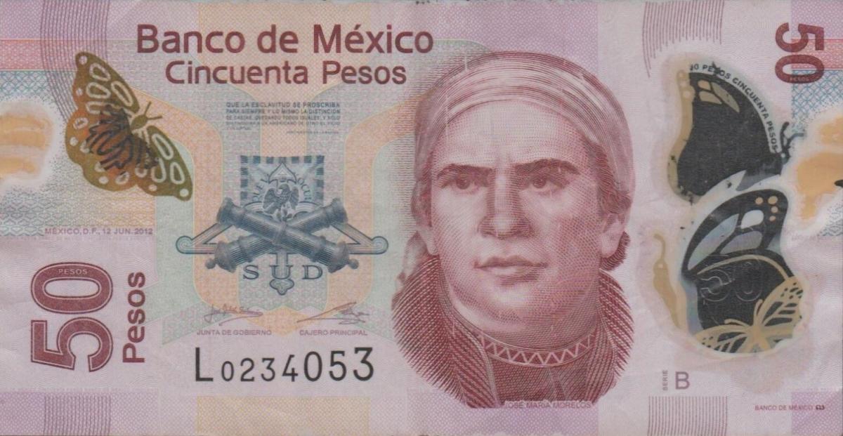 Front of Mexico p123Ab: 50 Pesos from 2012