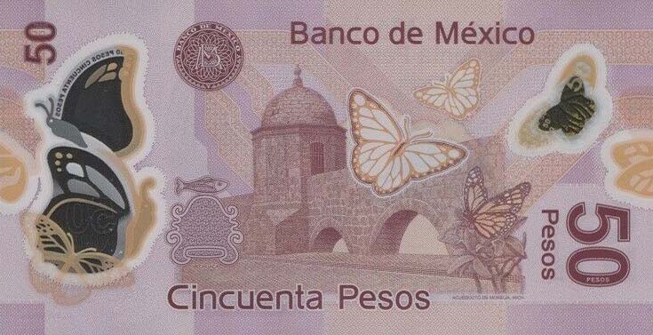 Back of Mexico p123Ac: 50 Pesos from 2012