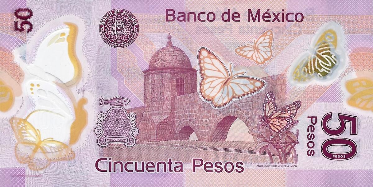 Back of Mexico p123Am: 50 Pesos from 2014