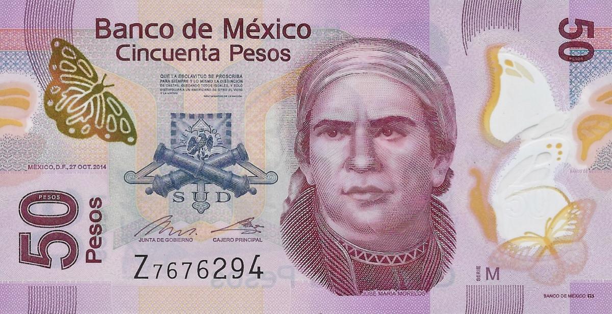 Front of Mexico p123Am: 50 Pesos from 2014