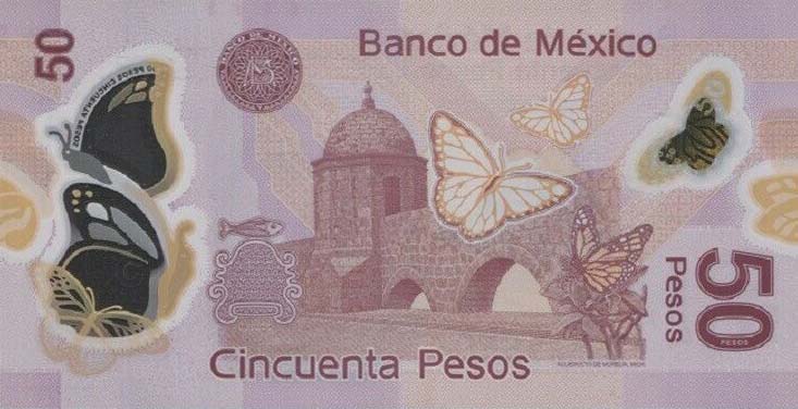 Back of Mexico p123An: 50 Pesos from 2014