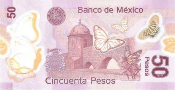 Back of Mexico p123Aq: 50 Pesos from 2015