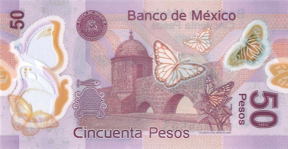 Back of Mexico p123Av: 50 Pesos from 2016