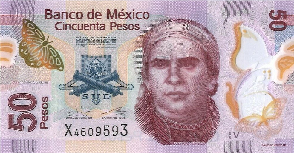 Front of Mexico p123Av: 50 Pesos from 2016