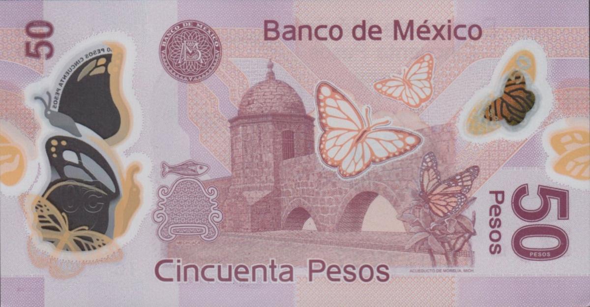 Back of Mexico p123c: 50 Pesos from 2005