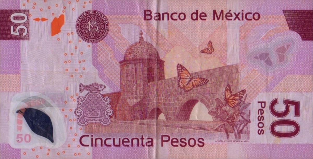 Back of Mexico p123d: 50 Pesos from 2005