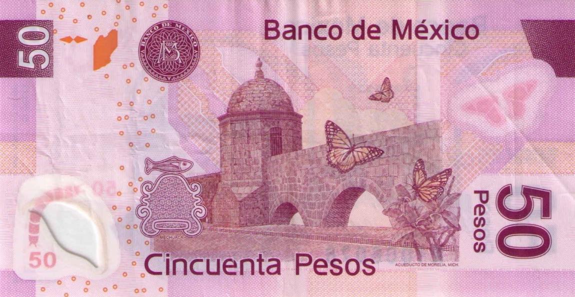 Back of Mexico p123g: 50 Pesos from 2006
