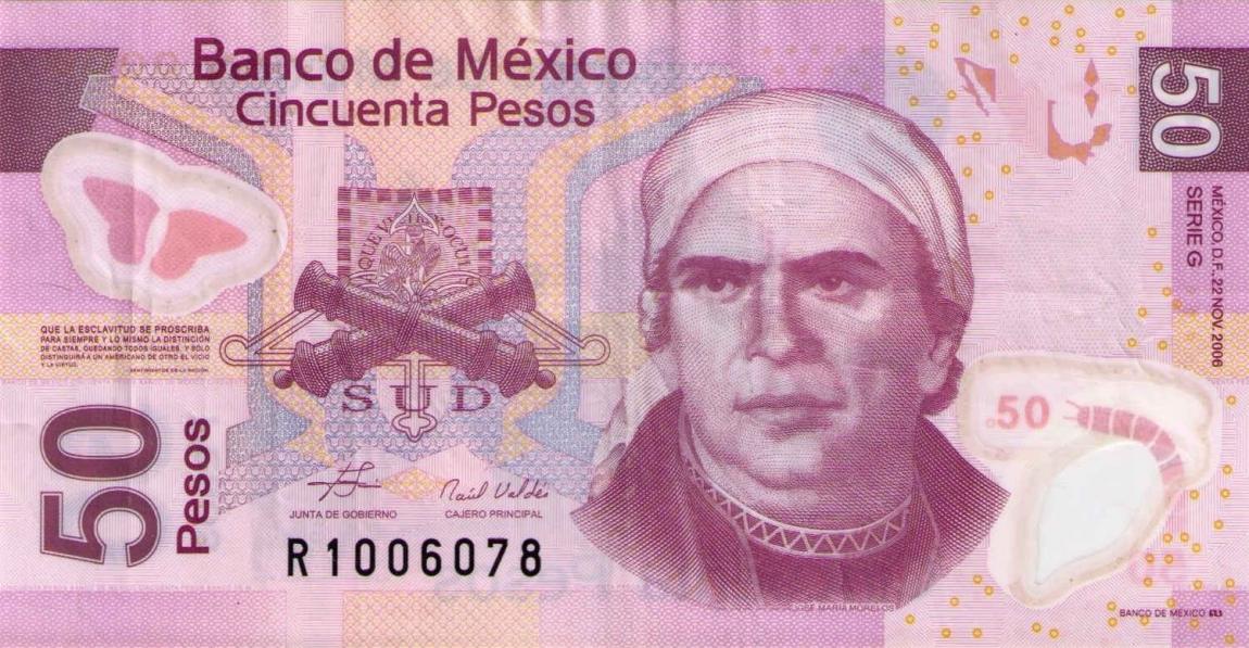 Front of Mexico p123g: 50 Pesos from 2006