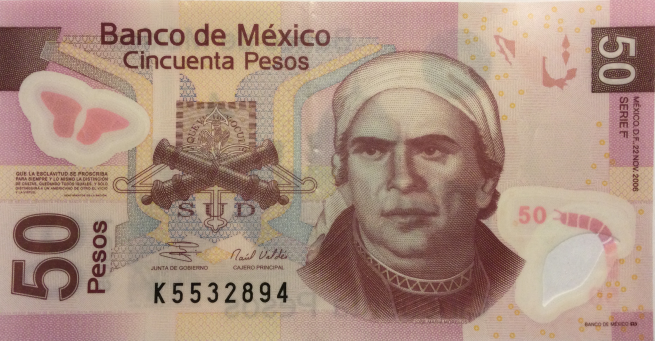 Front of Mexico p123f: 50 Pesos from 2006