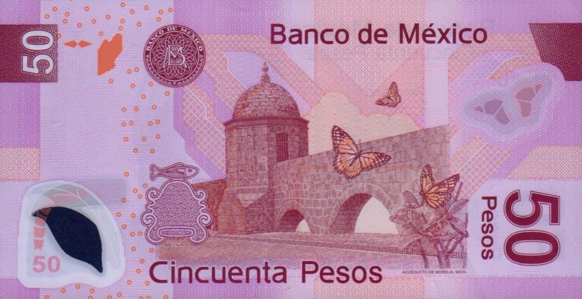 Back of Mexico p123n: 50 Pesos from 2009