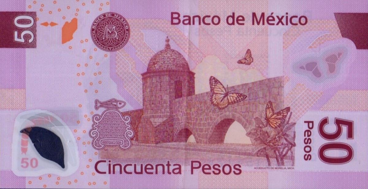 Back of Mexico p123r: 50 Pesos from 2010