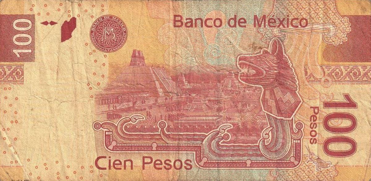 Back of Mexico p124af: 100 Pesos from 2013