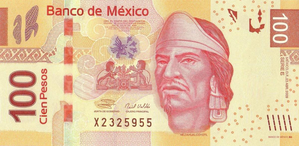 Front of Mexico p124e: 100 Pesos from 2009