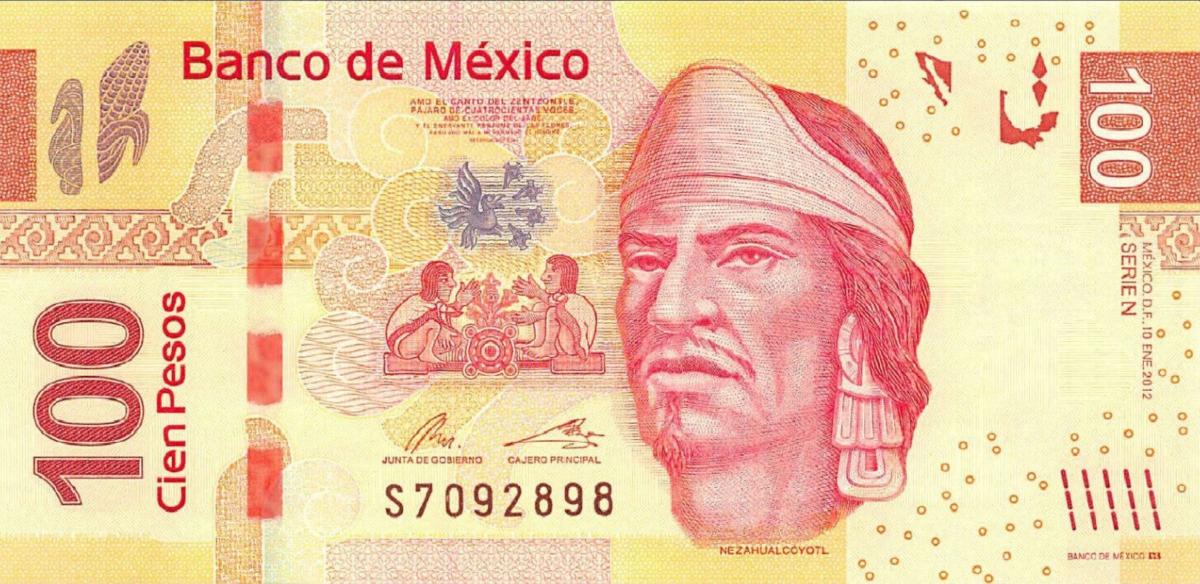 Front of Mexico p124n: 100 Pesos from 2012