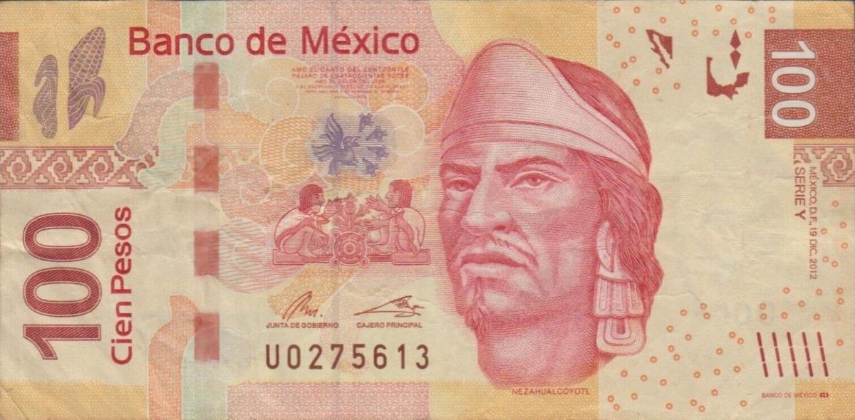 Front of Mexico p124y: 100 Pesos from 2012