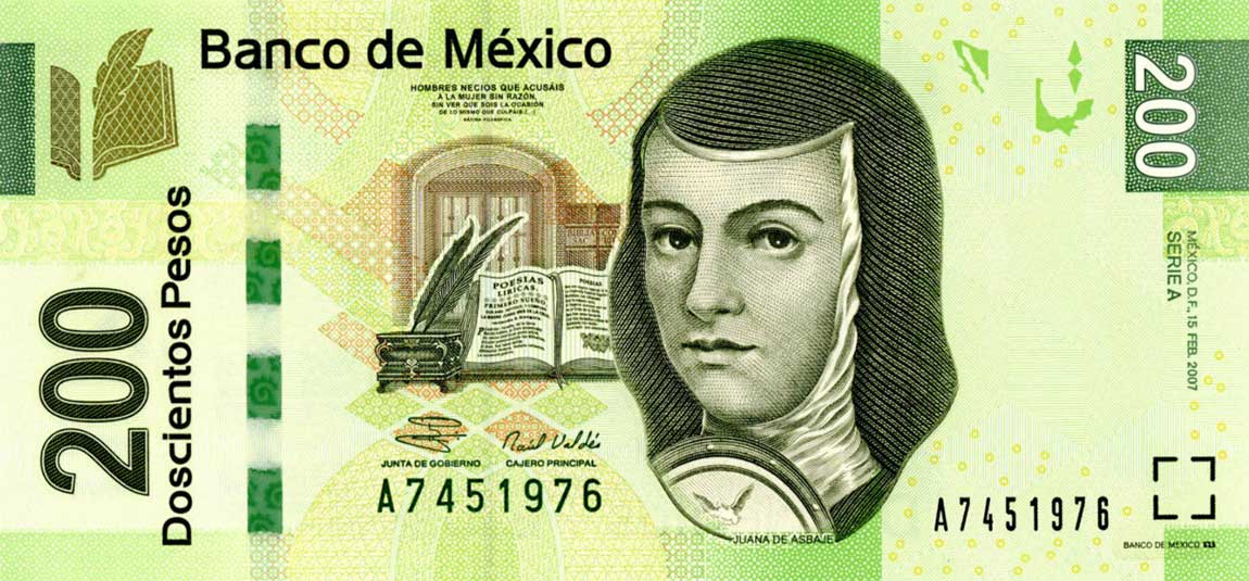 Front of Mexico p125a: 200 Pesos from 2007