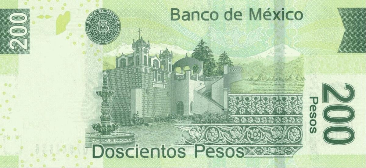 Back of Mexico p125ac: 200 Pesos from 2010