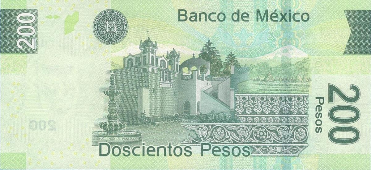 Back of Mexico p125af: 200 Pesos from 2011