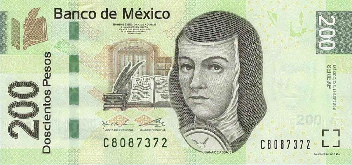 Front of Mexico p125af: 200 Pesos from 2011