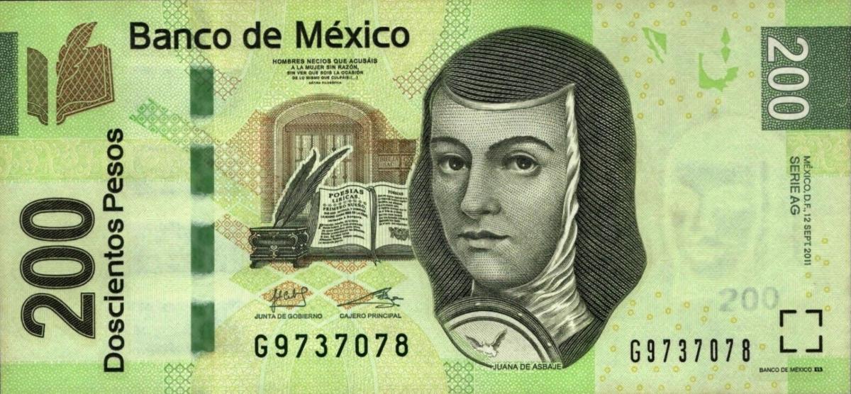 Front of Mexico p125ag: 200 Pesos from 2011