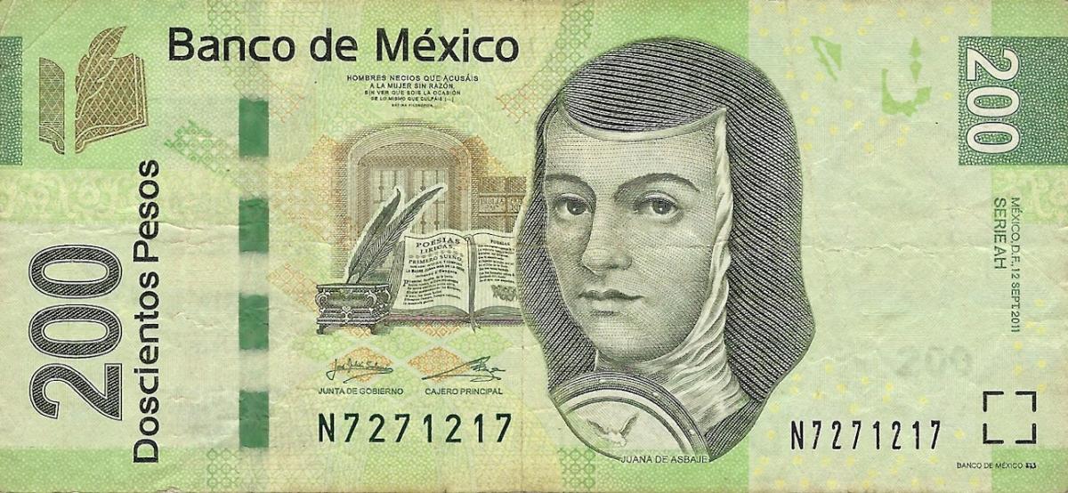 Front of Mexico p125ah: 200 Pesos from 2011