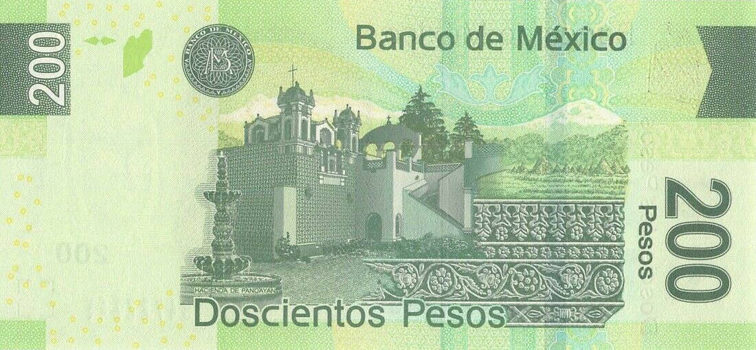 Back of Mexico p125at: 200 Pesos from 2014