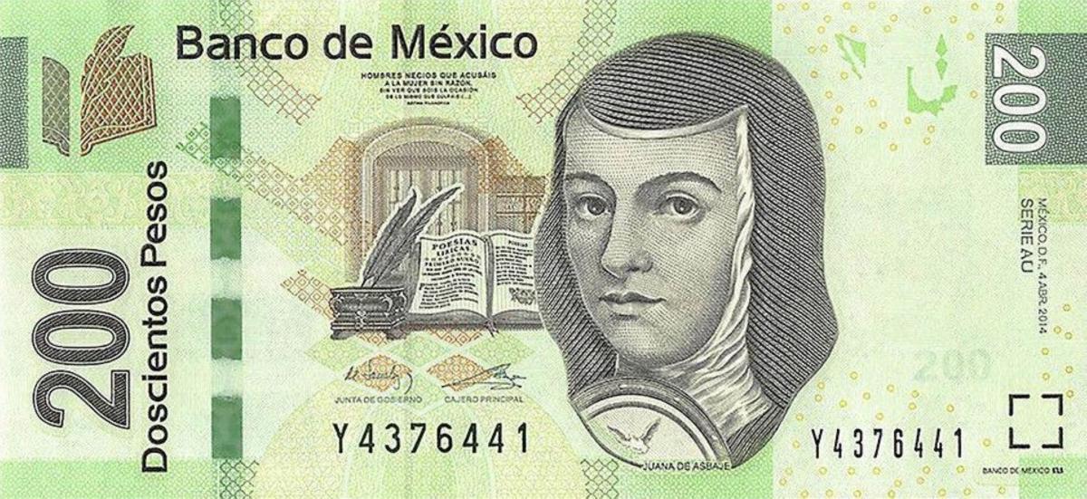 Front of Mexico p125au: 200 Pesos from 2014