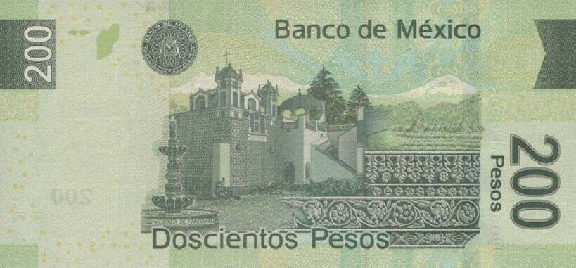 Back of Mexico p125bd: 200 Pesos from 2015