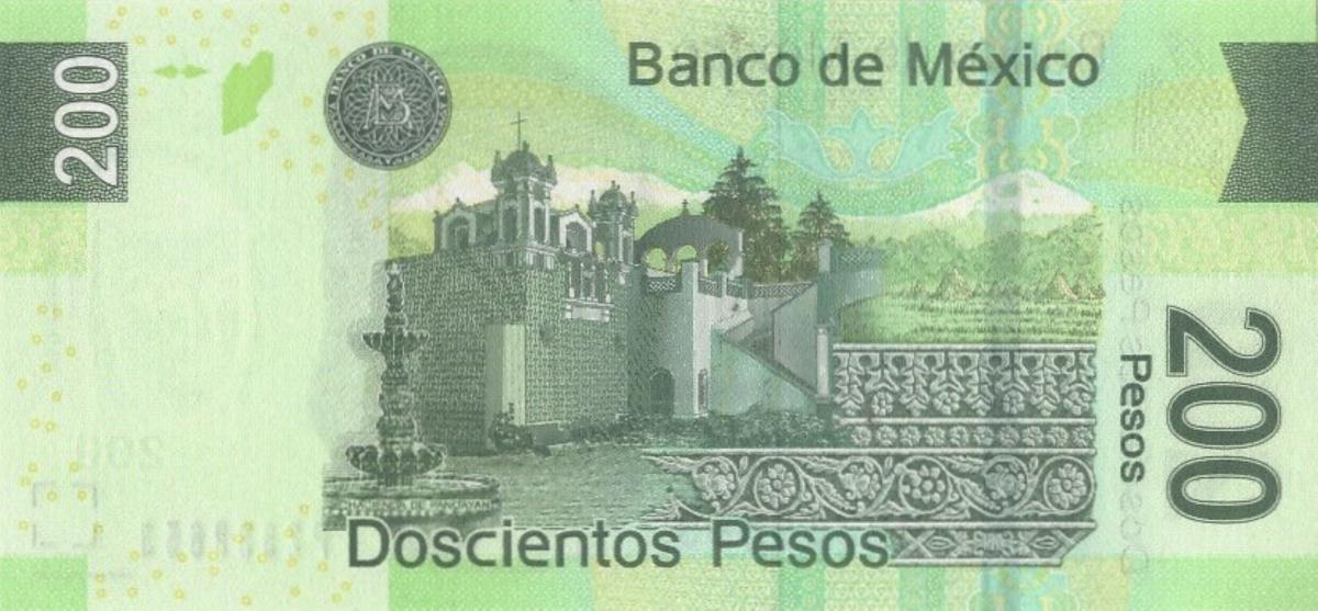 Back of Mexico p125c: 200 Pesos from 2007