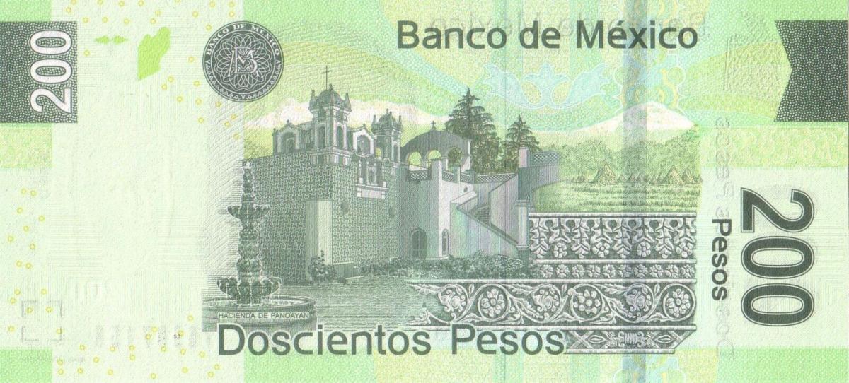 Back of Mexico p125d: 200 Pesos from 2007