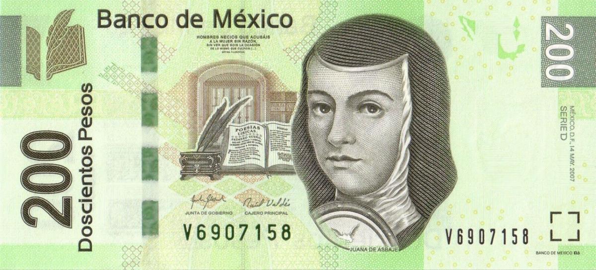 Front of Mexico p125d: 200 Pesos from 2007